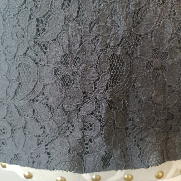 Kenneth Cole Reaction Black Lace Top - Zippered Back (3175) - Picture 2 of 7